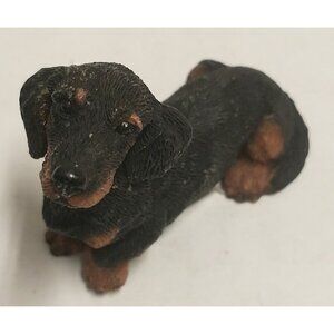Living Stone 1990 Dachshund Dog Black Mini Figurine (AK)